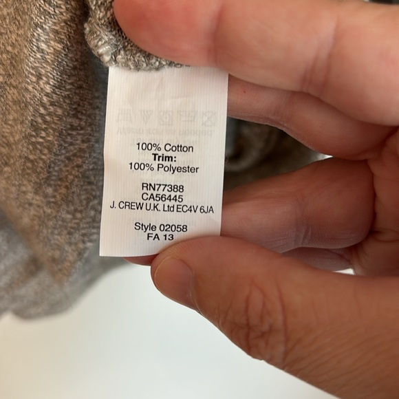 J. Crew Women’s Pan collar sweater 3/4 sleeve gray white knit soft office wear M - Picture 6 of 9